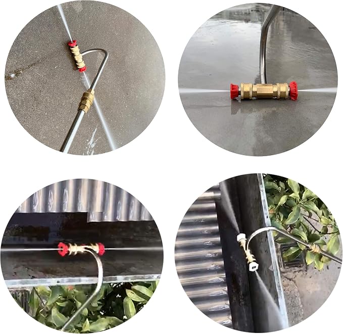 Tool Daily Gutter Cleaner Attachment for Pressure Washer, with 4 Nozzles Tips, 1/4 Inch Quick Connect, 4000 PSI