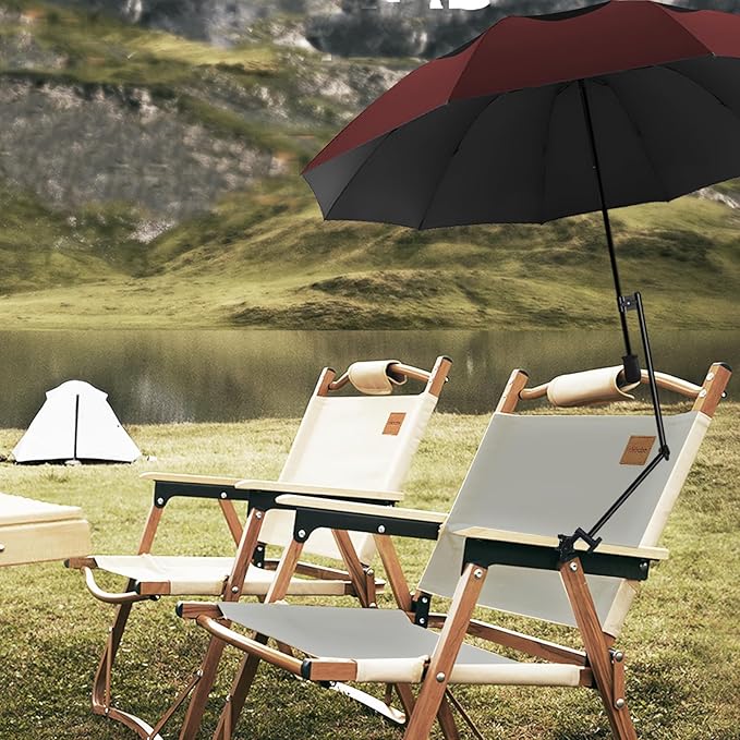 Patio Umbrellas UPF 50+ 360 ° Adjustable Shade Umbrella,Beach Umbrella with Universal Clamp,Beach Clamp on Umbrella,suitable for Patio,beach chairs,golf carts, wheelchairs,carts,bleachers,camping and fishing