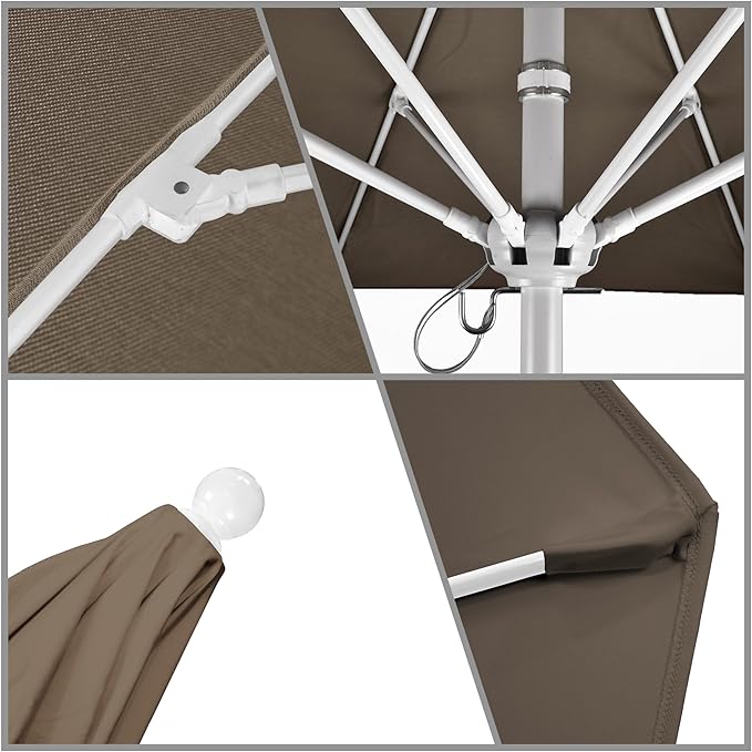 California Umbrella 9' Round Aluminum/Fiberglass Umbrella, Push Open,