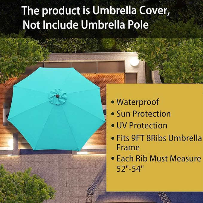 Goodgoods 9ft Patio Umbrella Replacement Canopy Market Umbrella Top Outdoor Umbrella Canopy (2pcs/package)