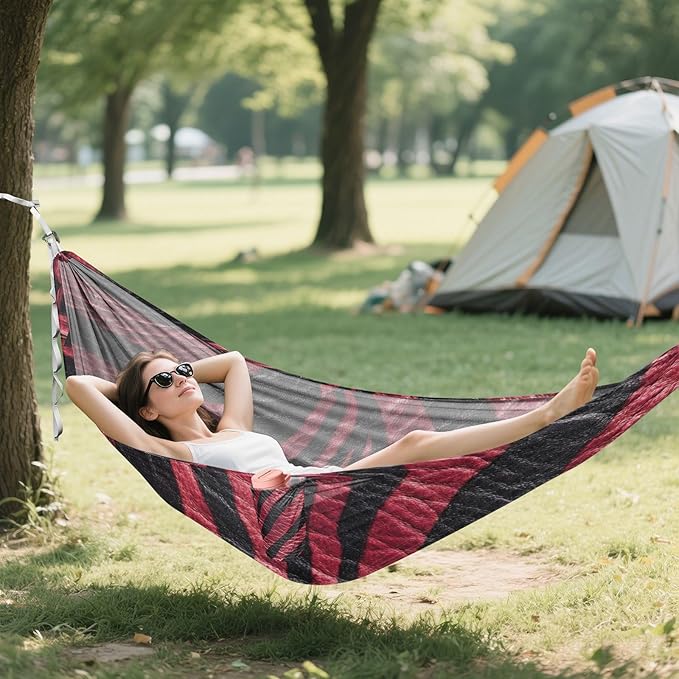 Burgundy Animal Skin Texture 330lb Capacity Camping Hammocks Indoor Hammock for Outside Camping Essentials soporte para hamacas para adultos