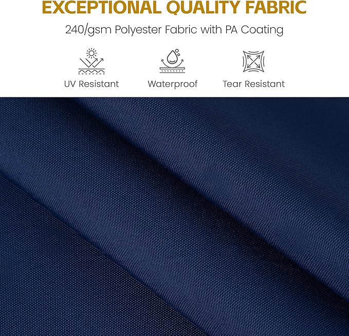 HASLE OUTFITTERS 9x12 FT Patio Cantilever Umbrella with Base, Outdoor Offset Large Rectangular Heavy Duty Umbrellas with 360° Rotation for Pool Garden Deck，Navy