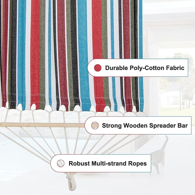Tangkula Hammock with Stand, 10.5Ft Space Saving Steel Hammock Stand with Cotton Hammock & Carrying Bag, Indoor Outdoor Hammock Combo for Backyard, Patio, Porch
