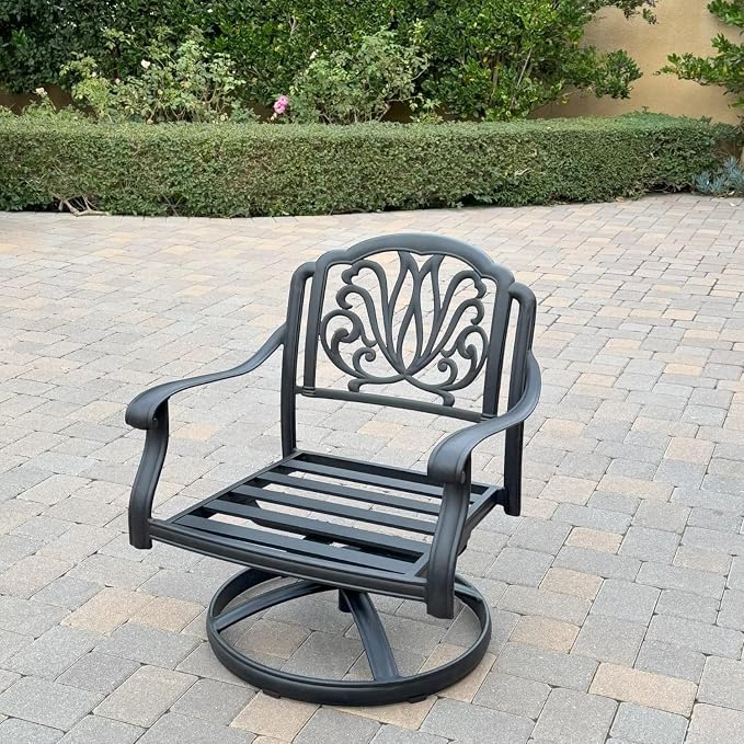 4-Piece Swivel Seating Set with Fire Pit Table in Antique Bronze/Sesame by Darlee
