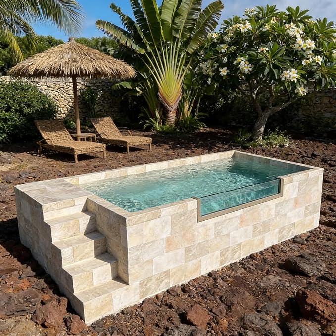 Prefabricated Swimming Pools for Modern Backyard | Custom Container Swimming Pool with Optional Heater & Filter - Stackable & Flexible Outdoor Above Ground Pool for Family Leisure & Kids Vacation