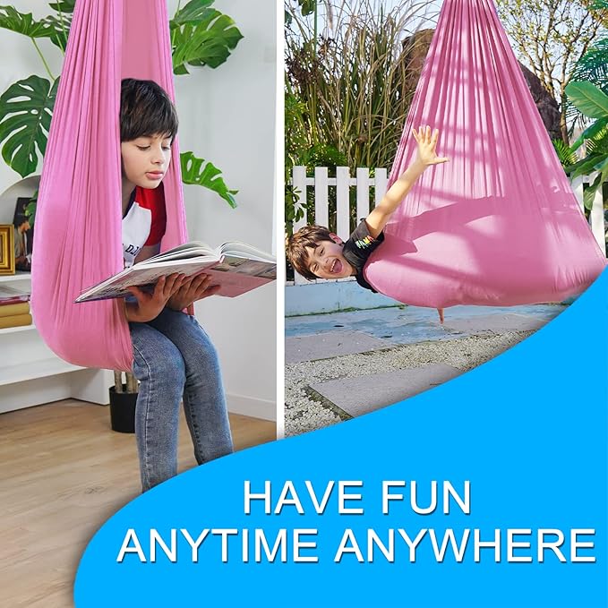 Indoor Therapy Sensory Swing for Kids, Special Needs Joy Cuddle Ceiling Snuggle Swings, Outdoor Room Adjustable Fabric Hammock for Children Child Teens Autism, ADHD, Aspergers, Sensory Integration