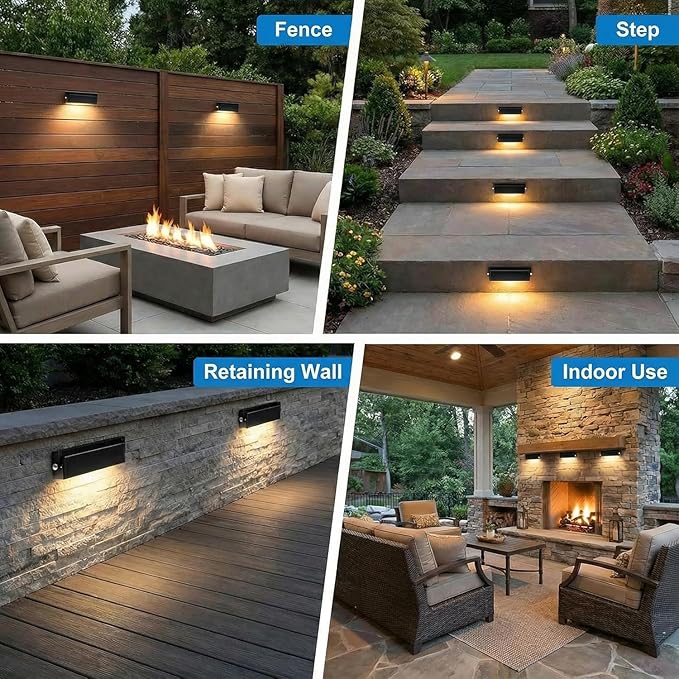 12inch Retaining Wall Lights 5W LED Hardscape Paver Lighting,2700K Soft White Waterproof Outdoor Step Lights,12V AC/DC Low Voltage Landscape Lighting-4Packs