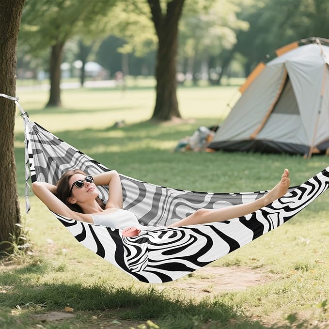Camping Hammock Outdoor Hammocks for Outside Ripple Beach Trees Portable Lightweight with Pockets Tree Straps Indoor
