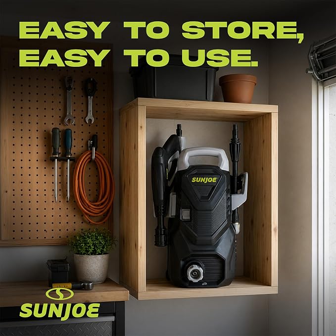 Sun Joe Electric Pressure Washer with Foam Cannon, Quick-Connect Nozzles,1500 PSI and 1.1 GPM, for Driveways, Decks, Siding, and Vehicles, SPX1500-Q