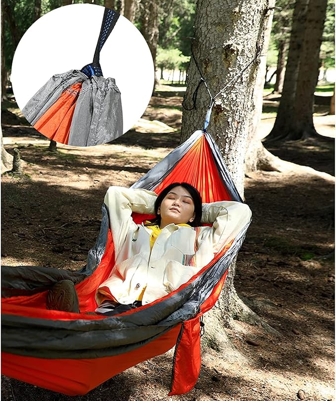 Camping Hammock, Camping Hammock 300 × 200cm Portable Hammock Lightweight Nylon Hammocks for Backpacking, Travel Hiking, Travel, Beach, Backyard(Yellow)
