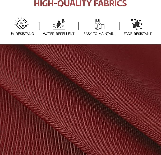 GENTEACO 10X10 FT Cantilever Umbrella, Large Offset Patio Umbrella with 6 Angle Tilts & 360° Rotation, Large Square Sun Umbrellas for Outdoor Patio Pool Deck Market, Red