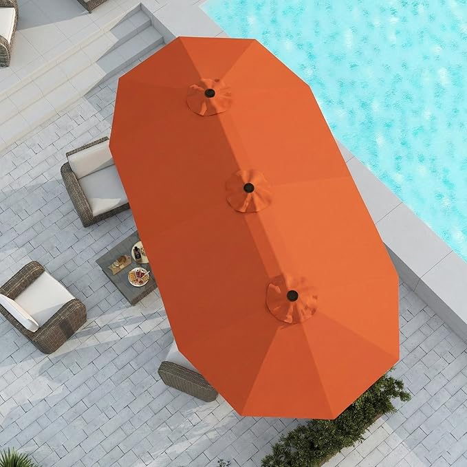15FT Large Patio Umbrella with Base Included