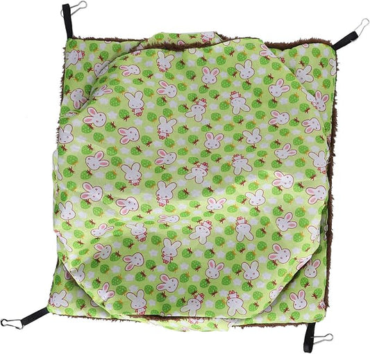 Guinea Pig Cage Hammock, Cute Rat Hamster Hanging Hammock Bed, Small Animals House Cage Accessories Toy for Hamster (Green)