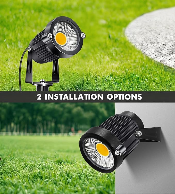 Low Voltage Landscape Lights 5W 500LM 12V 24V Outdoor LED Landscape Lighting 3000K Warm White IP66 Waterproof Garden Pathway Lights Yard Lawn Spotlights with Connectors (8 Pack)