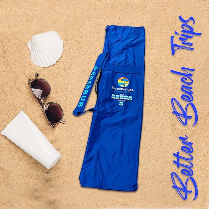 BEACHBUB Beach Umbrella Bag - Waterproof & Foldable Beach Bag for Umbrellas with Wide Padded Shoulder Strap & Molded Carry Handle