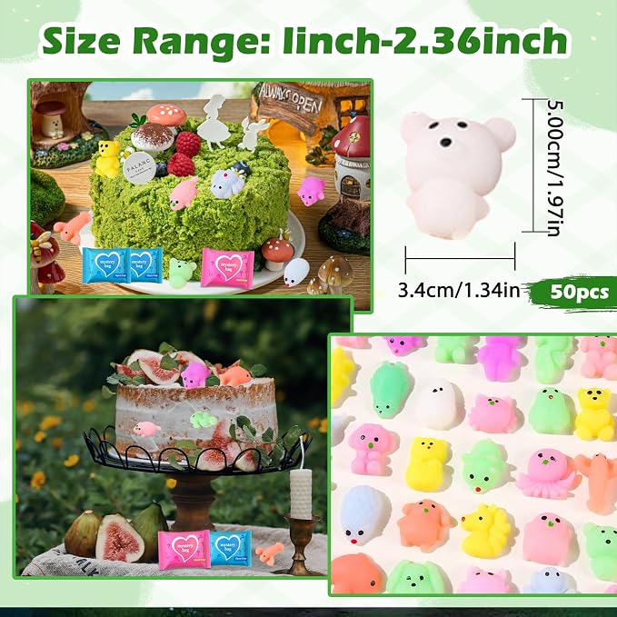 100PCS Mystery Blind Bag Squishy Mini Toy Set, Soft Squeeze Fidget Animal Figures Bulk, Mini Surprise Toys, Sensory Stress Relief Toys for Kids, Party Favors, Collectibles, Tiny Cute Figures Pack