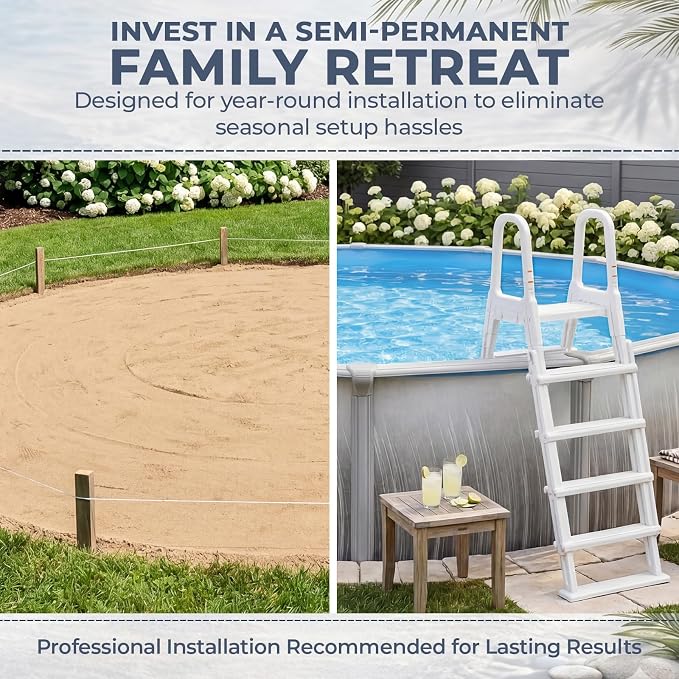 Blue Wave Martinique 21-ft Round 52-in Deep Hard Sided Above Ground Pool Kit with 7-in Steel Top Rails, Dual-Speed Sand Filter System, Ladder, Liner, Skimmer & Maintenance Kit – 9,900 Gallon Cap