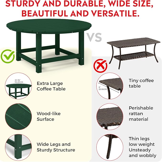 Costaelm Kids Dinner Table, Toddler Play Desk Student Desk Outdoor Childrens Picnic Tables for Children Arts & Crafts, Snack Time, Multi-Activity Table for Ages 2-8 in Home/Outside, Dark Green