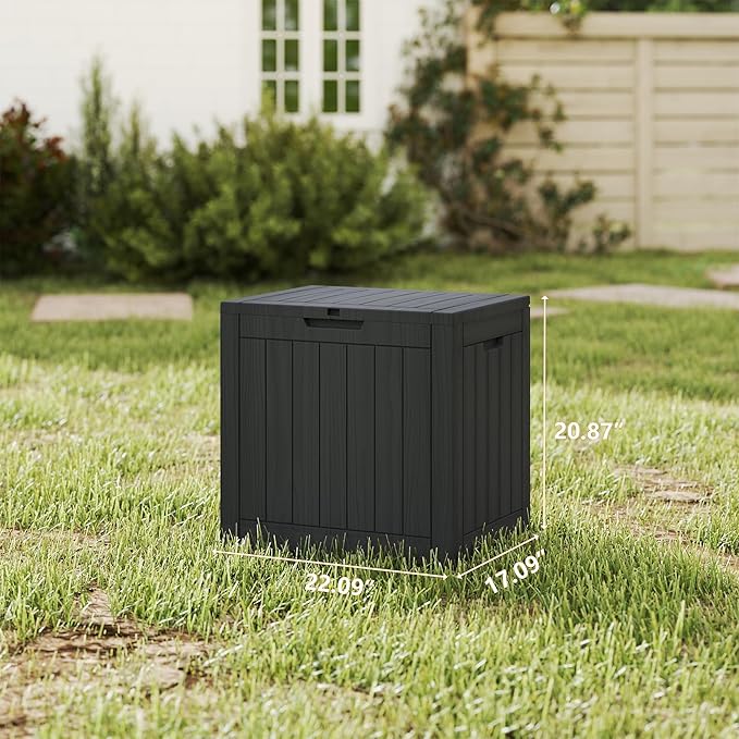 35 Gallon deck box Outdoor Cushion Storage Waterproof, Outdoor Storage Box with Lockable Lid & UV-Resistant for Patio Furniture, Outdoor Cushions, Garden Tools and Pool Supplies, Black