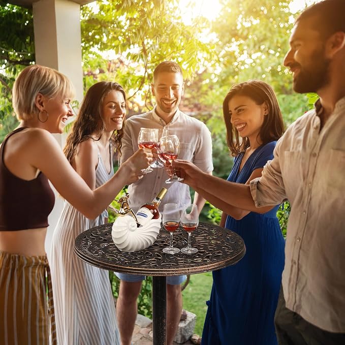 Vasitelan 40-Inch Cast Iron Patio Bar Table,Outdoor Bar Table,Round Pub Table