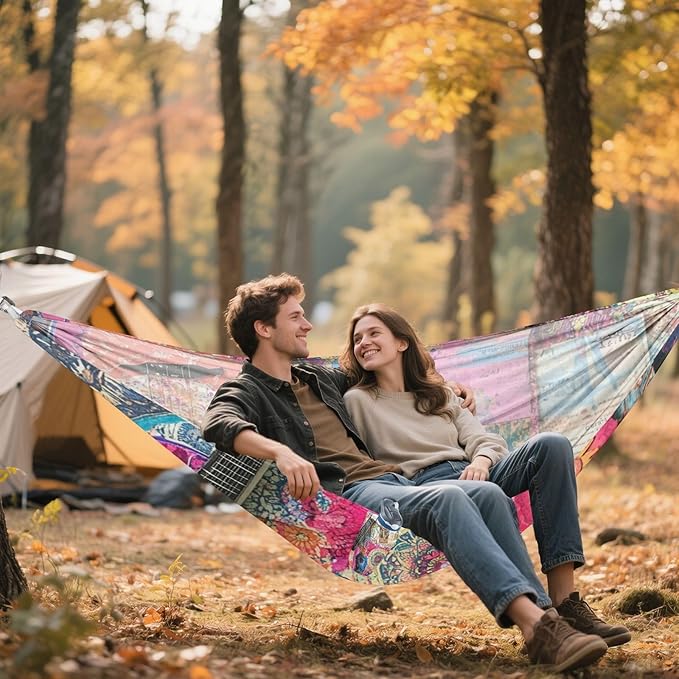 Guitar Journey Boho Style 330lb Capacity Outdoor Hammocks Indoor Hammock for Patio Backyard Lounge Base soporte para hamacas para adultos