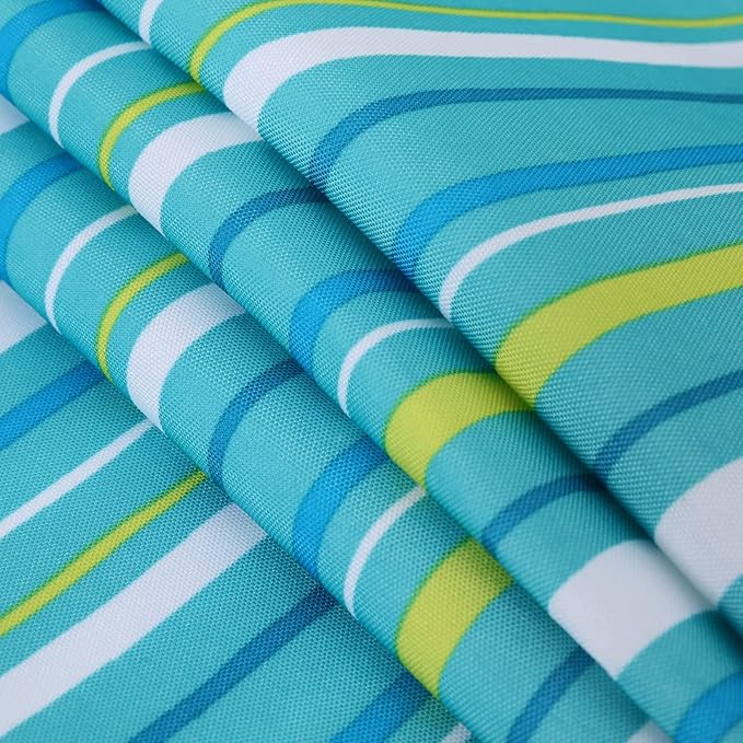 MASTERCANOPY Patio Umbrella 9ft Replacement Top for 8 Ribs-Turquoise Stripe Canopy Only
