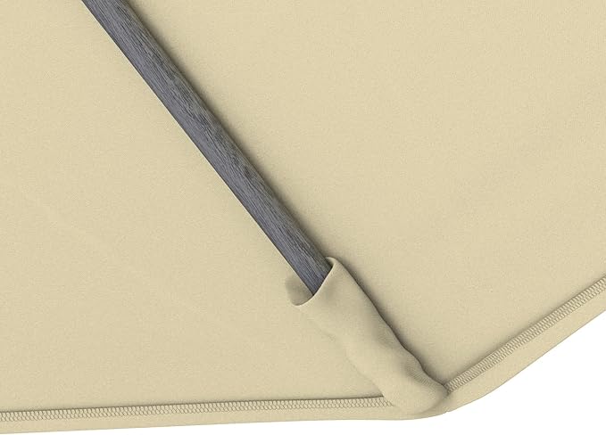 California Umbrella 11Ft Sunbrella Patio Umbrella, Fiberglass Ribs, Hand-Crank, Tilt-Collar, Gray Frame, Beige Fabric