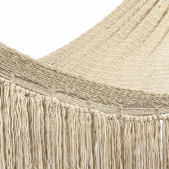 Novica Handmade Ivory Cascade Cotton Rope Hammock (Double)