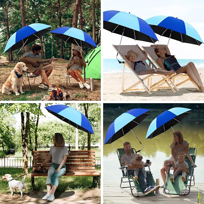 Beach Umbrella, 360 ° Chair Umbrella with Clamp, UPF50+ Shade for Beach, Sand, Patio, Yard (Not Includ Chair)