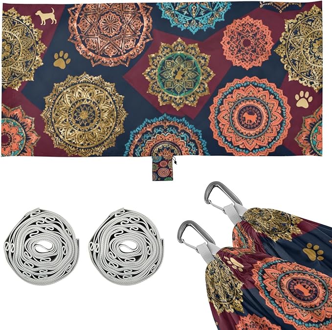 Mandala Pet Camping Hammock Fabric for Outside Patio Garden