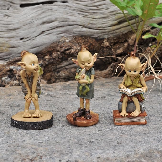 Top Collection Miniature Fairy Garden and Terrarium Statue, Garden Pixie Elf with Baby Dragon