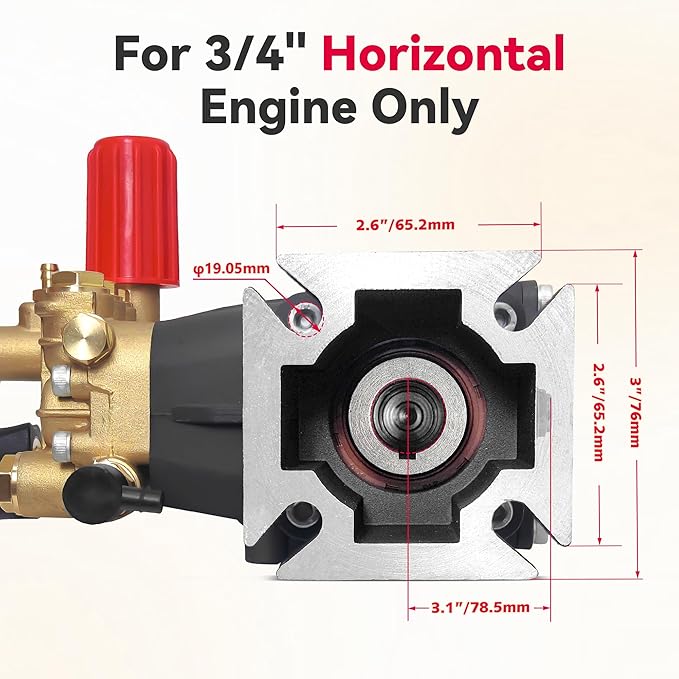 3400 PSI Pressure Washer Pump, 3.0 GPM, 3/4" Shaft Replacement Pump | 2500-3400 psi Restore Cleaning Power • Fits 5–8HP Engines • Brass Head • Replacement Pump for Gas Pressure Washers