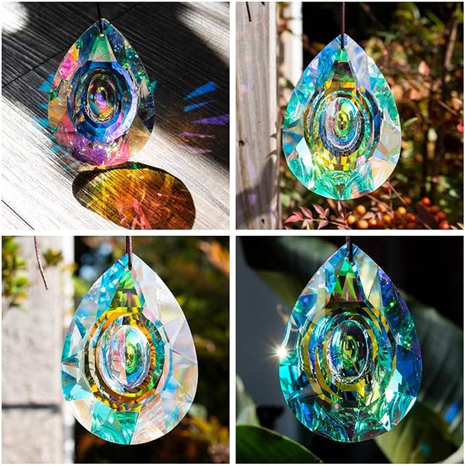 89mm/3.5in Hanging Chandelier Crystals Prism for Window Suncatchers Rainbow | Glass Prisms Hanging Window Crystals Suncatcher Chandelier Parts Light Catchers Rainbow Maker Pendants