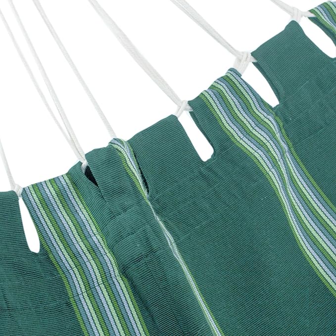 NOVICA Sage Green Striped Fabric 1 Person Brazilian Style Hammock, Laurel Green' (Single)