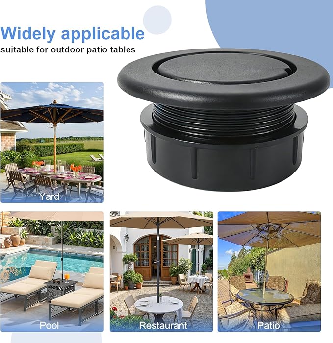 Daxolanz Outdoor Patio Table Umbrella Hole Ring Plug and Cap Set, 2" Parasol Umbrella Hole Cover Insert Replacement for Patio Table, Deck, Garden, Camping