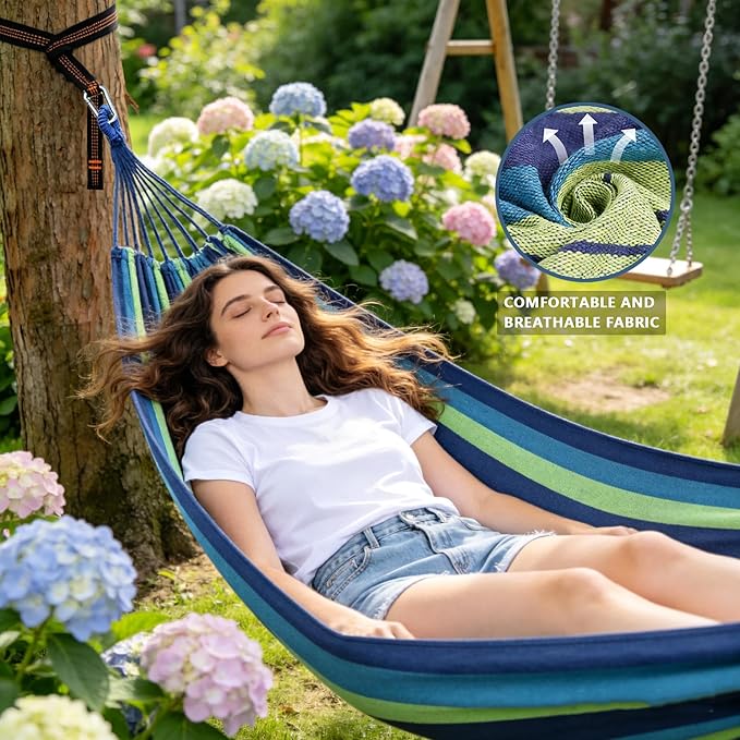 Outdoor amacas Garden Camping Hammock,Portable Hammock for Patio Yard Garden Backyard Porch Travel