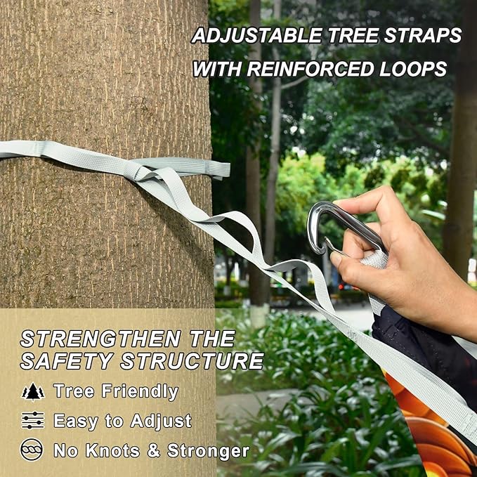 Hammocks for Outside Glowing Carved Jack-o-Lanterns Camping Hammock Portable Hammocks with Tree Straps and Carry Bag Camping Accessories for Hiking Beach Outdoor