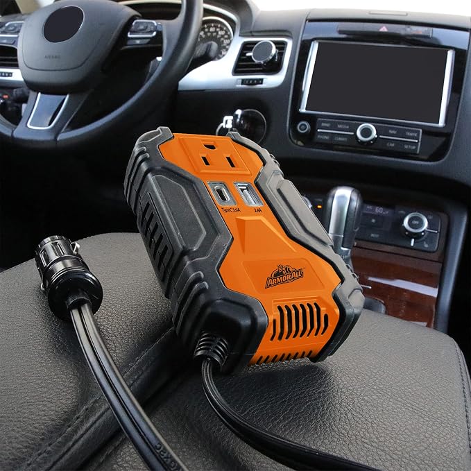 XTREME DIGITAL LIFESTYLE ACCESSORIES Armor All 120W Premium Power Inverter with 2 USB Ports, USB- A and USB -C