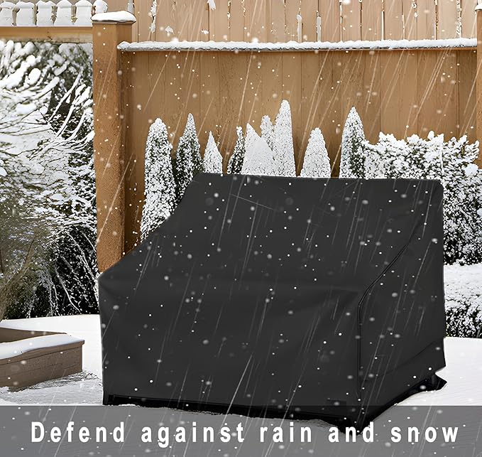 NettyPro Patio Sofa Cover Waterproof Heavy Duty Outdoor Couch Furniture 3 Seater Daybed Cover, 66" Wx 35" Dx 35" H, Black