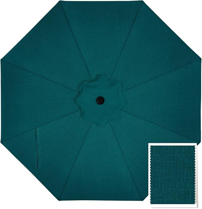 MASTERCANOPY 5-Year-Non-Fading Olefin 9FT Patio Umbrella Replacement Canopy-Teal Canopy Only