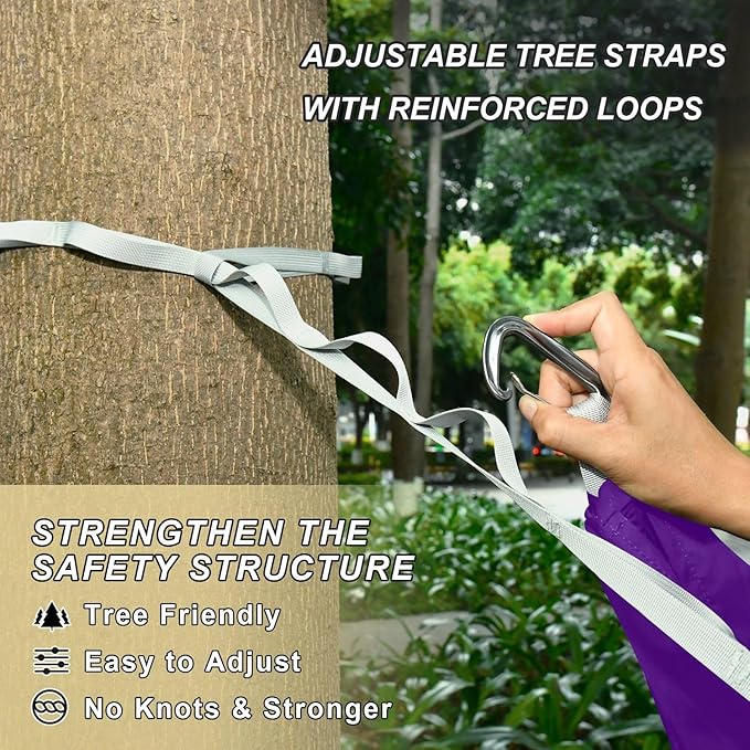 Indigo Solid Color Pure Plain Purple 330lb Capacity Camping Hammock Indoor Hammock for Outside Beach Patio Garden hamacas para Patio