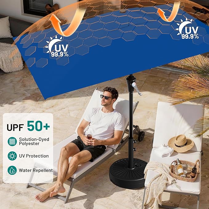 AreShark 6.5' x 10' Rectangular Patio Umbrellas for Outdoor, Outdoor Table Umbrella, Large Outdoor Patio Umbrellas with 6 Sturdy Ribs for Pool, Garden, Deck & Market (Royal Blue)