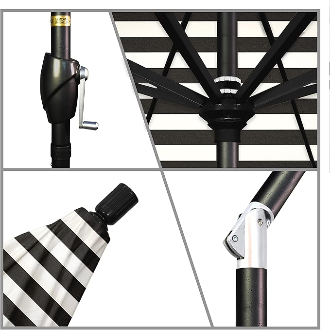 California Umbrella 7.5' Round Aluminum Market Umbrella, Crank Lift