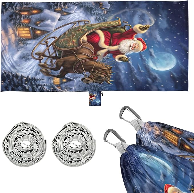 FRMG Christmas Santa Claus Hammock 500 lbs Capacity Portable Hammocks with Tree Straps & Attached Carry Bag, Camping Essentials Gear 2011941a