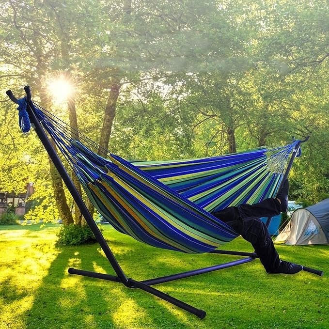 Portable Outdoor Canvas Hammock for Yard Garden Camping Sleep Swing Hanging Bed