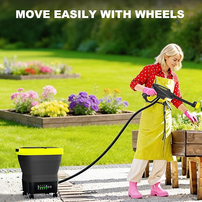 Litekon Cordless Washer,Foldable Washer with 4.5Gal Tank 10FT Hose