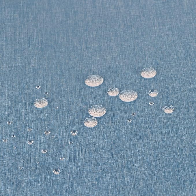 Outdoor Tablecloth Wrinkle-Free Stain Resistant Waterproof Polyester Fabric Table Cover with Zipper Umbrella Hole for Picnic/Party/Dinner/Patio Garden(60×84inch,Zippered,Water Blue)