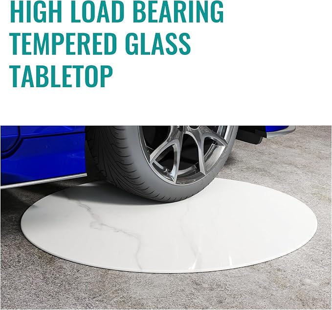 32" Round Tempered Glass Table Top, Marble Glass Surface Protector Heat & Scratch Resistant Multipurpose for Dining, Coffee, Restaurant, Office and End Table (White Marble Pattern, 32 Inch)