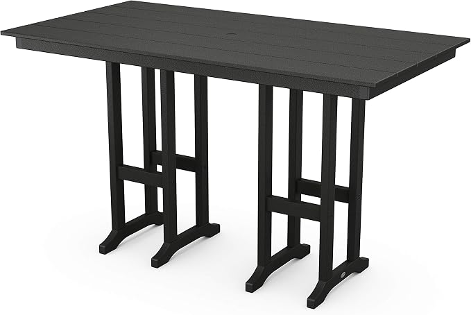 Polywood® Farmhouse 37" x 72" Bar Table in Black