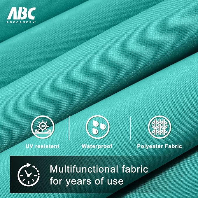 ABCCANOPY 10FT Cantilever Patio Umbrella with Base Stand, UV Protection Offset Hanging Outdoor Umbrella, 360° Rotation & Tilt Adjustment,Suitable for Pool, Deck, Garden, Backyard(Turquoise)